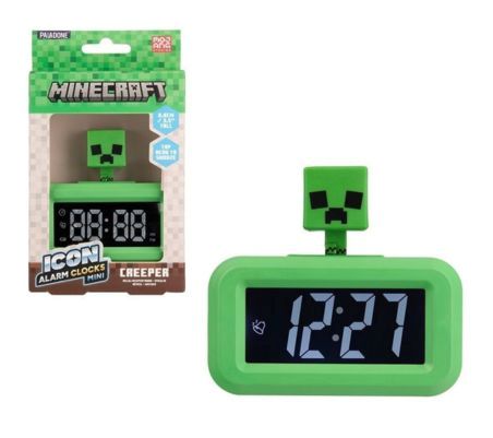 PALADONE – MINECRAFT – Creeper Mini Lampada Iconica c/orologio-sveglia cm –  (In box cm)…x6…x24